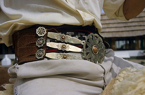 Gaucho or Argentinian cowboy's belt, San Antonio de Areco, Buenos Aires Province, Argentina